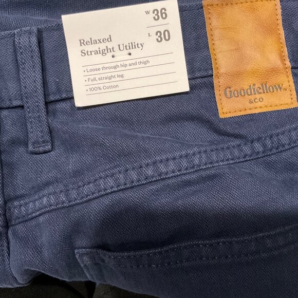 Men's Vintage Relaxed Straight Fit Utility Pants - Goodfellow & Co™ Dark Indigo - Picture 3 of 4